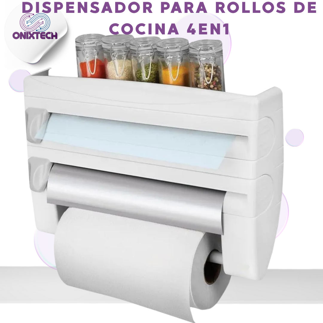Miniatura 2 de DISPENSADOR PARA ROLLOS DE COCINA 4EN1